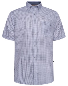 KAM Geo Printed Shirt Blue 